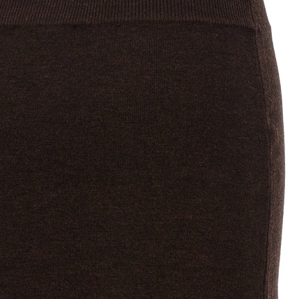 Victoria Beckham Brown Wool Midi Skirt