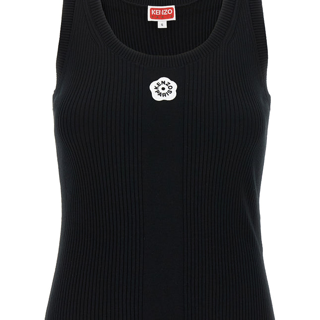 Kenzo Black Viscose Sleeveles T-Shirt