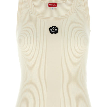 Kenzo White Viscose Sleeveles T-Shirt