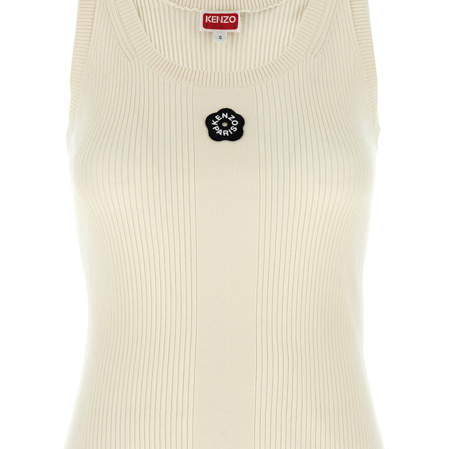 Kenzo White Viscose Sleeveles T-Shirt