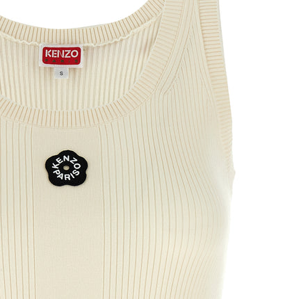 Kenzo White Viscose Sleeveles T-Shirt
