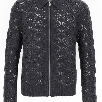 Jil Sander Gray Virgin Wool Cardigan