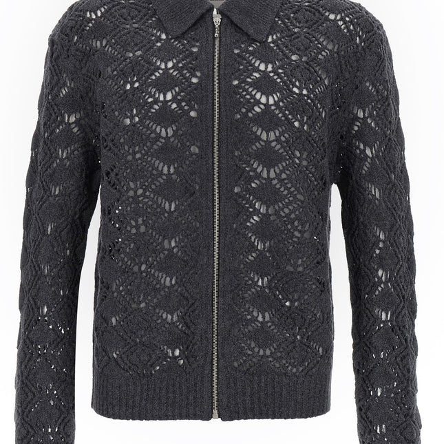 Jil Sander Gray Virgin Wool Cardigan