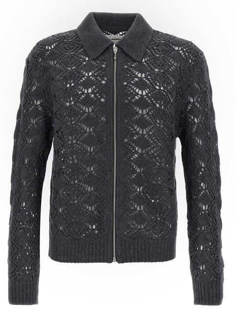 Jil Sander Gray Virgin Wool Cardigan