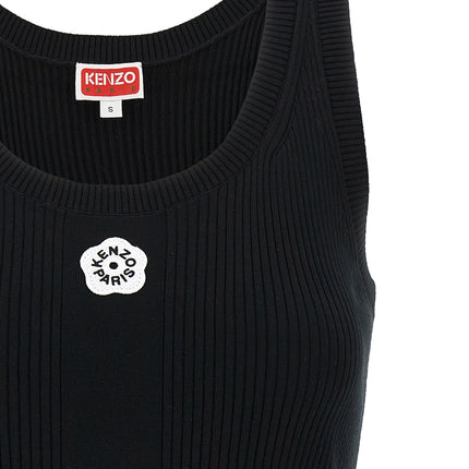 Kenzo Black Viscose Sleeveles T-Shirt