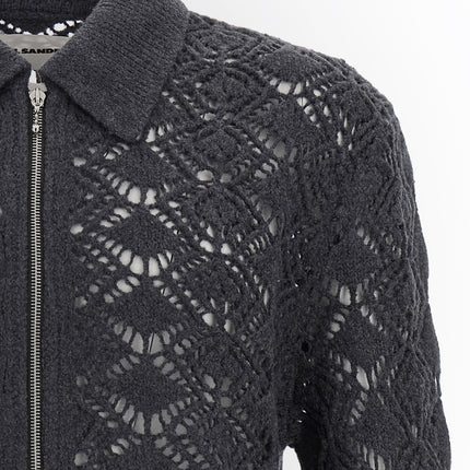 Jil Sander Gray Virgin Wool Cardigan