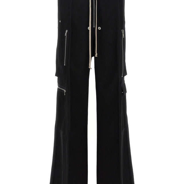 Rick Owens Black Wool Cargo Pants