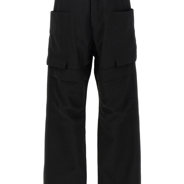 Rick Owens Black Virgin Wool Cargo Pants