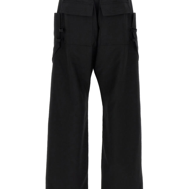 Rick Owens Black Virgin Wool Cargo Pants