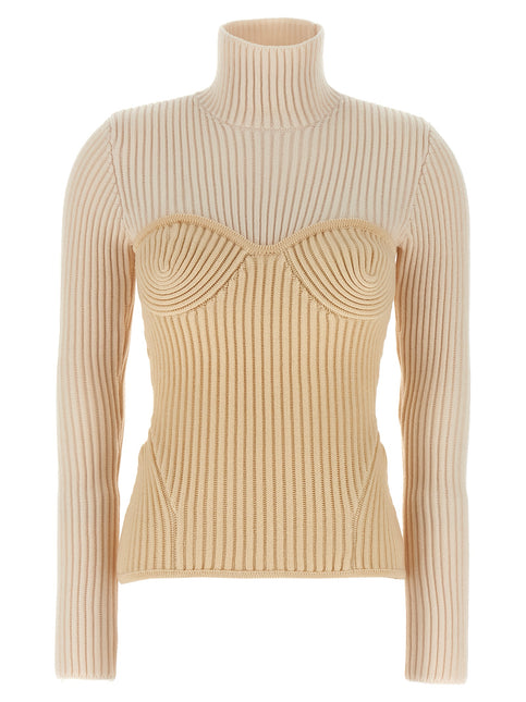 Jean Paul Gaultier Beige Merino Wool Cardigan