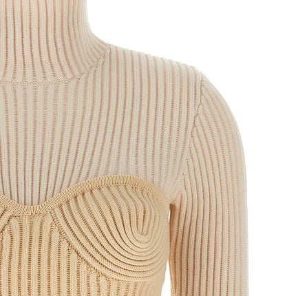 Jean Paul Gaultier Beige Merino Wool Cardigan