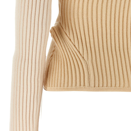 Jean Paul Gaultier Beige Merino Wool Cardigan