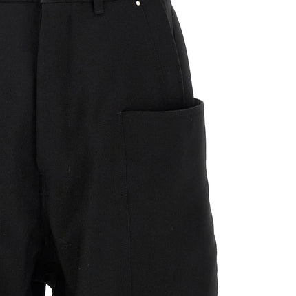 Rick Owens Black Virgin Wool Cargo Pants