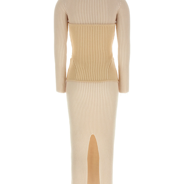 Jean Paul Gaultier Beige Merino Wool Long Dress