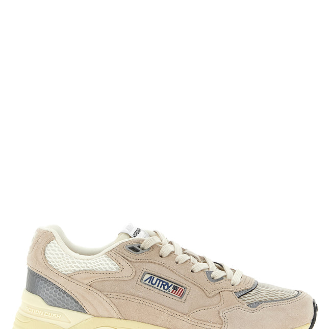 Autry Beige Cowhide Athletic Sneakers