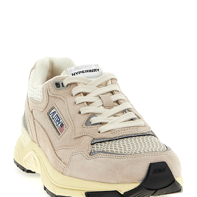 Autry Beige Cowhide Athletic Sneakers
