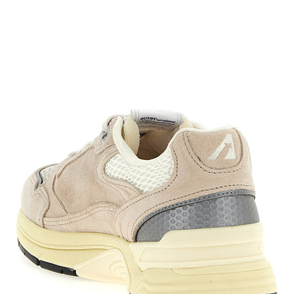 Autry Beige Cowhide Athletic Sneakers