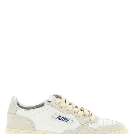Autry Beige Cowhide Low Top Sneakers