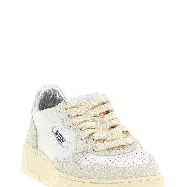 Autry Beige Cowhide Low Top Sneakers