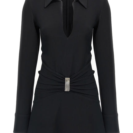 The Attico Black Marabou Short Dress