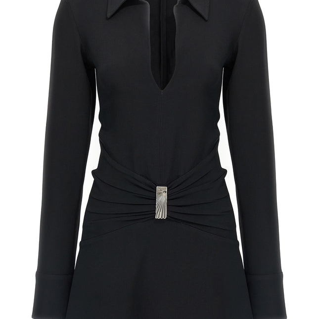The Attico Black Marabou Short Dress