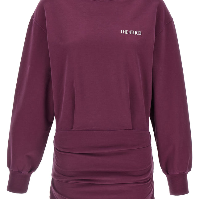 The Attico Bordeaux Cotton Short Dress