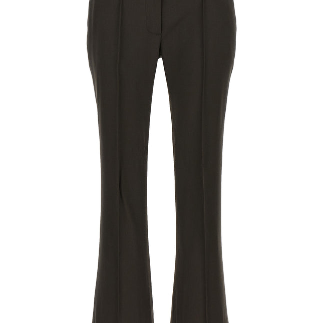 The Attico Brown Virgin Wool Flared Pants