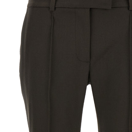 The Attico Brown Virgin Wool Flared Pants