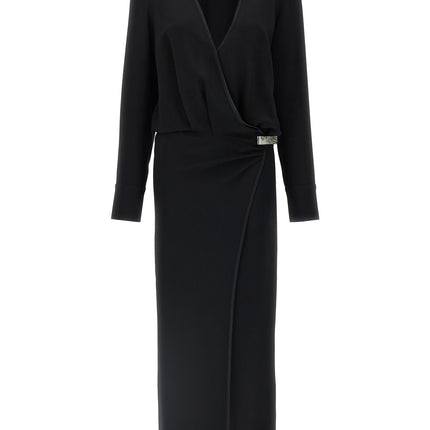 The Attico Black Marabou Midi Dress