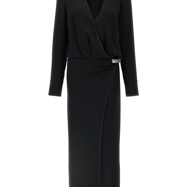 The Attico Black Marabou Midi Dress