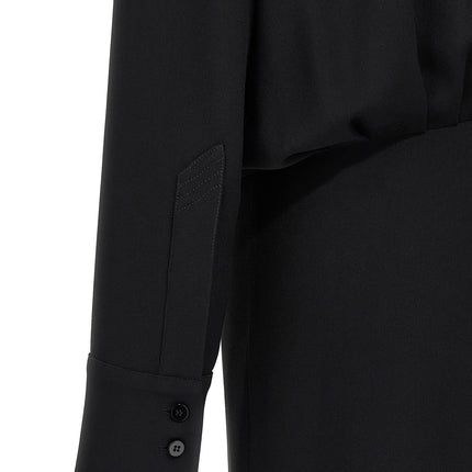The Attico Black Marabou Midi Dress