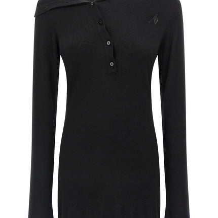 The Attico Black Virgin Wool Short Dress