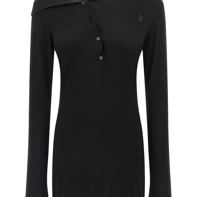 The Attico Black Virgin Wool Short Dress