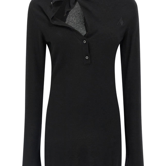 The Attico Black Virgin Wool Short Dress