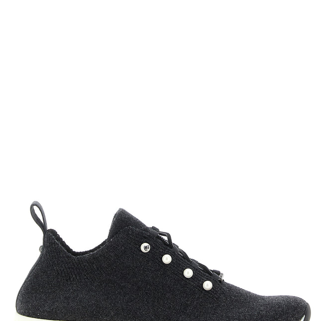 Jimmy Choo Black Tencel Low Top Sneakers