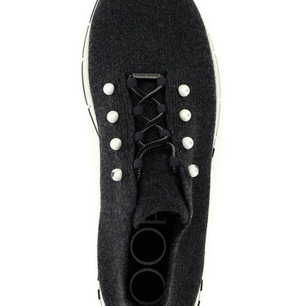 Jimmy Choo Black Tencel Low Top Sneakers