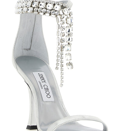 Jimmy Choo Silver Leather Stiletto Heel Sandals