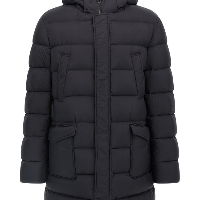 Herno Black Polyamide Coat