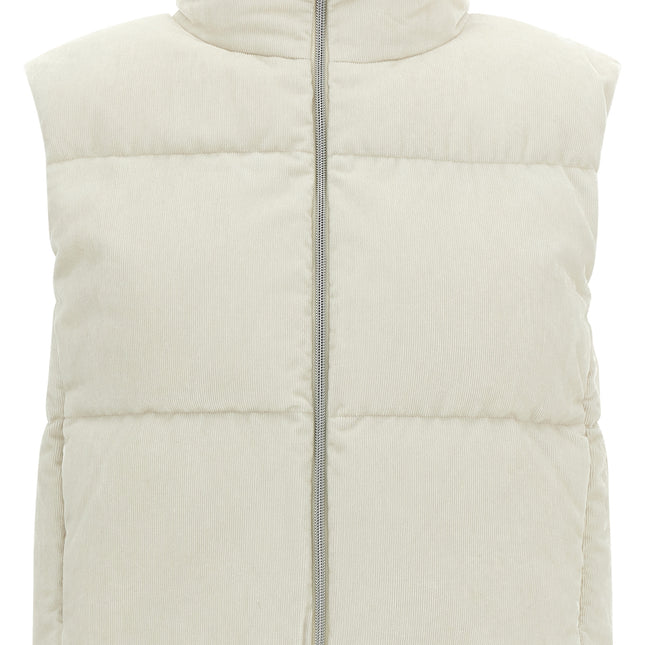Herno White Viscose Sleeveless Jacket