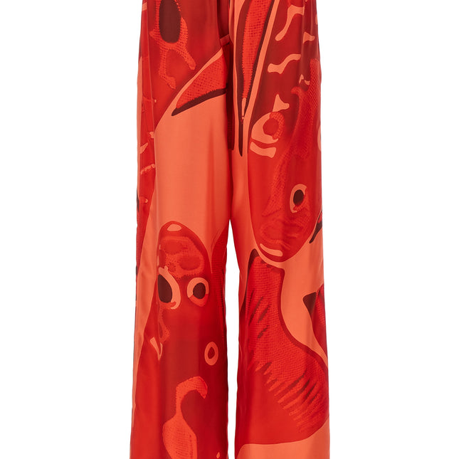 Ferragamo Multicolor Silk Casual Pants