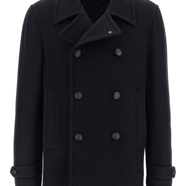 Tagliatore Blue Wool Coat