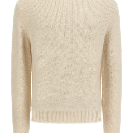 Jil Sander White Alpaca Leather Cardigan
