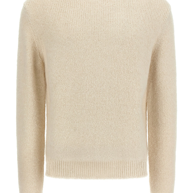 Jil Sander White Alpaca Leather Cardigan