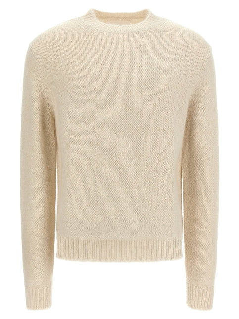 Jil Sander White Alpaca Leather Cardigan