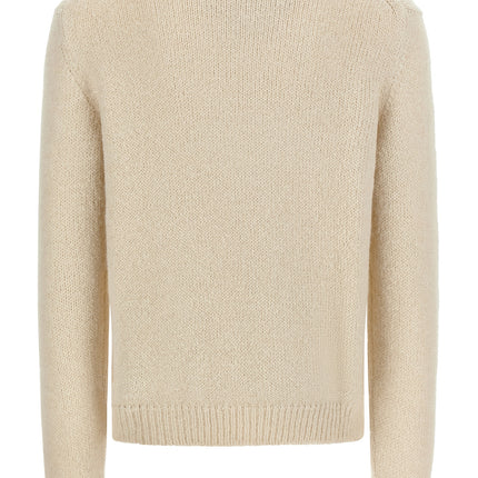Jil Sander White Alpaca Leather Cardigan