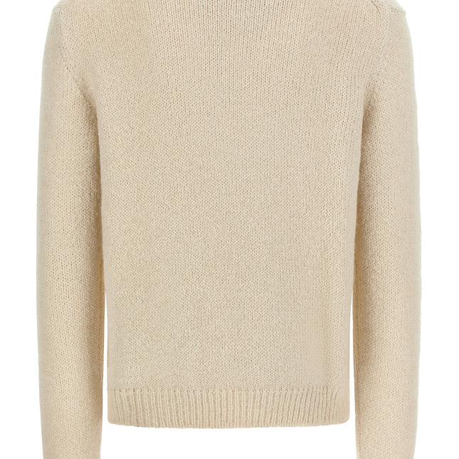 Jil Sander White Alpaca Leather Cardigan