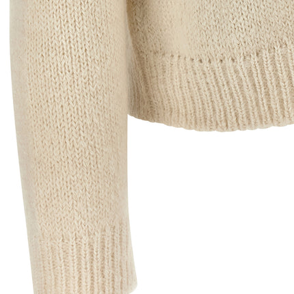 Jil Sander White Alpaca Leather Cardigan