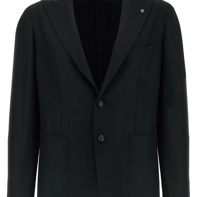 Tagliatore Black Virgin Wool Blazer