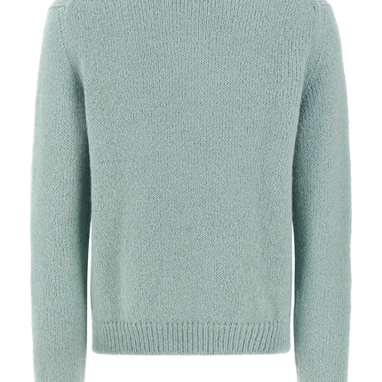 Jil Sander Blue Alpaca Leather Cardigan