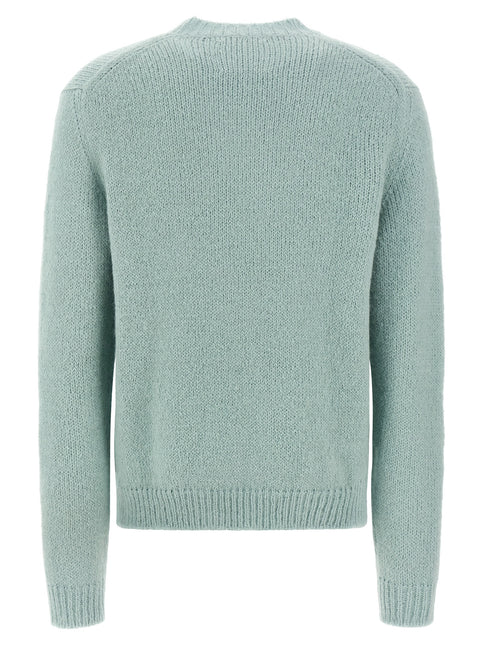 Jil Sander Blue Alpaca Leather Cardigan
